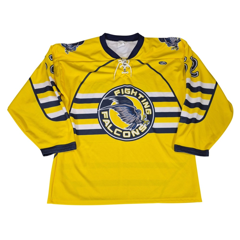 Athletic Knit Fighting Falcons Hockey Jersey Yellow Smith 62 Mens L  AK Canada
